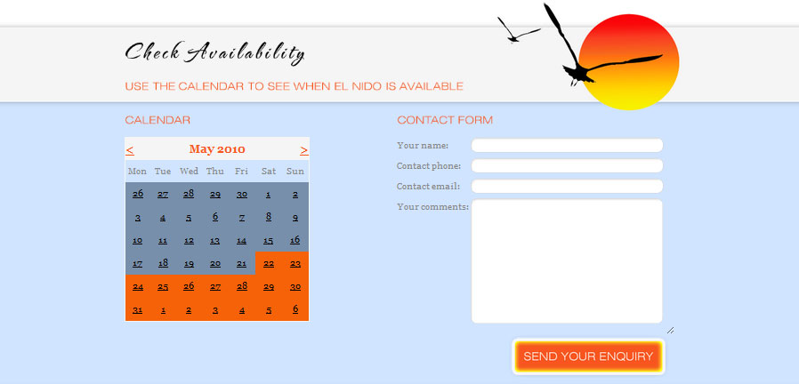 El Nido availability/booking form