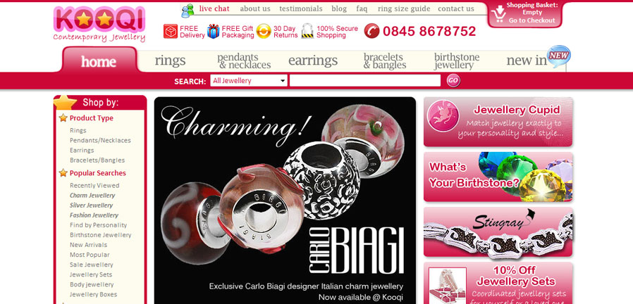 Fashion Jewellery Homepage
