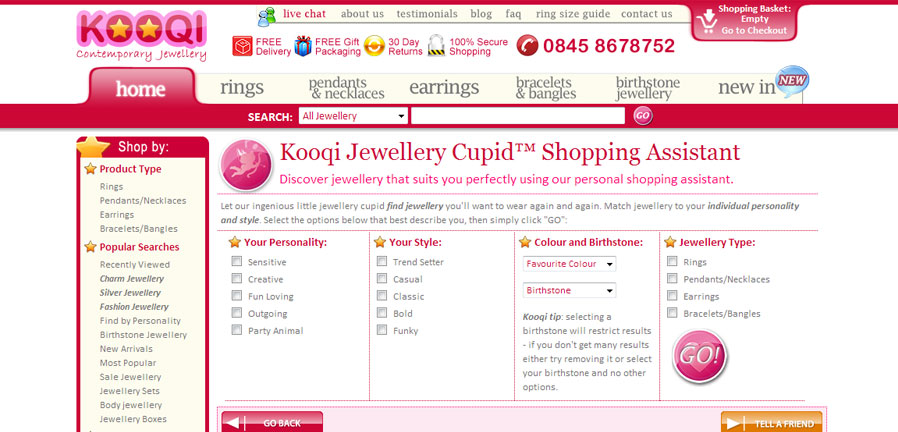 Kooqi Jewellery personality search