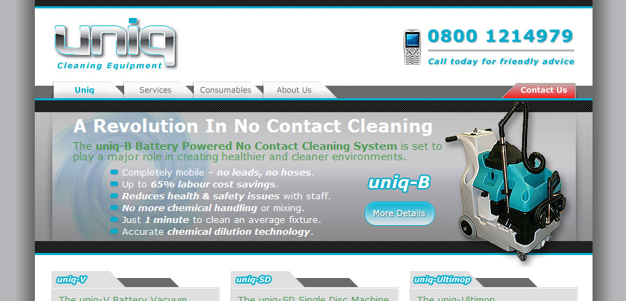 Uniq Cleaning Equipment Homepage